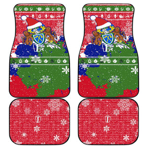 Gambia Christmas Car Mats Santa Hippo National Coat of Arms Snowflakes and Festive Holiday - African Pride
