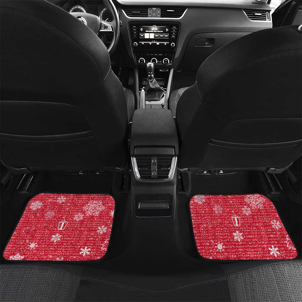 Gambia Christmas Car Mats Santa Hippo National Coat of Arms Snowflakes and Festive Holiday - African Pride