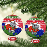 Gambia Christmas Ceramic Ornament Santa Hippo National Coat of Arms Snowflakes and Festive Holiday - African Pride