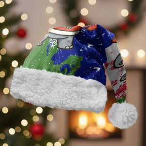 Gambia Christmas Santa Hat Santa Hippo National Coat of Arms Snowflakes and Festive Holiday - African Pride