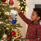 Gambia Christmas Stocking Santa Hippo National Coat of Arms Snowflakes and Festive Holiday - African Pride