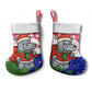 Gambia Christmas Stocking Santa Hippo National Coat of Arms Snowflakes and Festive Holiday - African Pride