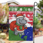 Gambia Christmas Garden Flag Santa Hippo National Coat of Arms Snowflakes and Festive Holiday - African Pride