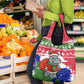 Gambia Christmas Grocery Bag Santa Hippo National Coat of Arms Snowflakes and Festive Holiday - African Pride