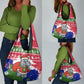 Gambia Christmas Grocery Bag Santa Hippo National Coat of Arms Snowflakes and Festive Holiday - African Pride