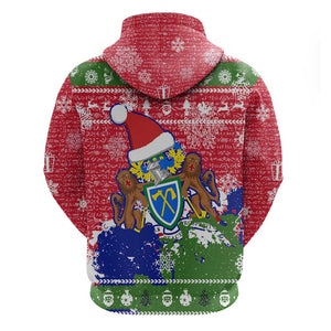 Gambia Christmas Hoodie Santa Hippo National Coat of Arms Snowflakes and Festive Holiday - African Pride