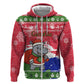 Gambia Christmas Hoodie Santa Hippo National Coat of Arms Snowflakes and Festive Holiday - African Pride