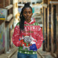 Gambia Christmas Hoodie Santa Hippo National Coat of Arms Snowflakes and Festive Holiday - African Pride