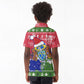 Gambia Christmas Kid Polo Shirt Santa Hippo National Coat of Arms Snowflakes and Festive Holiday - African Pride