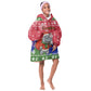 Gambia Christmas Kid Wearable Blanket Hoodie Santa Hippo National Coat of Arms Snowflakes and Festive Holiday - African Pride