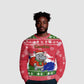 Gambia Christmas Ugly Christmas Sweater Santa Hippo National Coat of Arms Snowflakes and Festive Holiday - African Pride