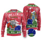 Gambia Christmas Ugly Christmas Sweater Santa Hippo National Coat of Arms Snowflakes and Festive Holiday - African Pride