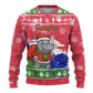 Gambia Christmas Ugly Christmas Sweater Santa Hippo National Coat of Arms Snowflakes and Festive Holiday - African Pride