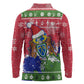 Gambia Christmas Long Sleeve Polo Shirt Santa Hippo National Coat of Arms Snowflakes and Festive Holiday - African Pride