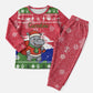 Gambia Christmas Pajama Set Santa Hippo National Coat of Arms Snowflakes and Festive Holiday - African Pride
