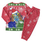 Gambia Christmas Pajama Set Santa Hippo National Coat of Arms Snowflakes and Festive Holiday - African Pride