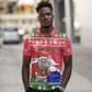 Gambia Christmas Polo Shirt Santa Hippo National Coat of Arms Snowflakes and Festive Holiday - African Pride