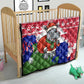 Gambia Christmas Quilt Santa Hippo National Coat of Arms Snowflakes and Festive Holiday - African Pride