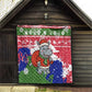 Gambia Christmas Quilt Santa Hippo National Coat of Arms Snowflakes and Festive Holiday - African Pride