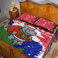 Gambia Christmas Quilt Bed Set Santa Hippo National Coat of Arms Snowflakes and Festive Holiday - African Pride