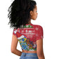 Gambia Christmas Raglan Cropped T shirt Santa Hippo National Coat of Arms Snowflakes and Festive Holiday - African Pride