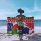 Gambia Christmas Sarong Santa Hippo National Coat of Arms Snowflakes and Festive Holiday - African Pride
