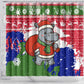 Gambia Christmas Shower Curtain Santa Hippo National Coat of Arms Snowflakes and Festive Holiday - African Pride