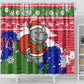 Gambia Christmas Shower Curtain Santa Hippo National Coat of Arms Snowflakes and Festive Holiday - African Pride