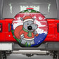 Gambia Christmas Spare Tire Cover Santa Hippo National Coat of Arms Snowflakes and Festive Holiday - African Pride