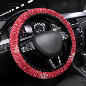 Gambia Christmas Steering Wheel Cover Santa Hippo National Coat of Arms Snowflakes and Festive Holiday - African Pride