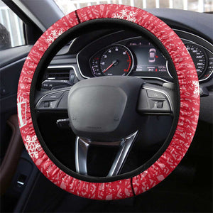Gambia Christmas Steering Wheel Cover Santa Hippo National Coat of Arms Snowflakes and Festive Holiday - African Pride