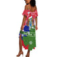 Gambia Christmas Summer Maxi Dress Santa Hippo National Coat of Arms Snowflakes and Festive Holiday - African Pride