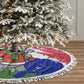 Gambia Christmas Tree Skirt Santa Hippo National Coat of Arms Snowflakes and Festive Holiday - African Pride