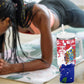 Gambia Christmas Tumbler With Handle Santa Hippo National Coat of Arms Snowflakes and Festive Holiday - African Pride