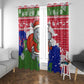 Gambia Christmas Window Curtain Santa Hippo National Coat of Arms Snowflakes and Festive Holiday - African Pride