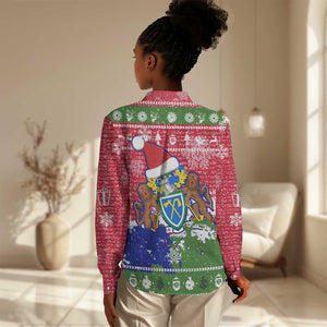 Gambia Christmas Women Casual Shirt Santa Hippo National Coat of Arms Snowflakes and Festive Holiday - African Pride