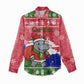 Gambia Christmas Women Casual Shirt Santa Hippo National Coat of Arms Snowflakes and Festive Holiday - African Pride