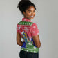 Gambia Christmas Women Polo Shirt Santa Hippo National Coat of Arms Snowflakes and Festive Holiday - African Pride