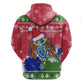Gambia Christmas Zip Hoodie Santa Hippo National Coat of Arms Snowflakes and Festive Holiday - African Pride