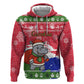 Gambia Christmas Zip Hoodie Santa Hippo National Coat of Arms Snowflakes and Festive Holiday - African Pride