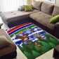 Gambia Christmas Area Rug Santa Birds Gift Boxes Forest Scene and Snowflake - African Pride