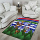 Gambia Christmas Area Rug Santa Birds Gift Boxes Forest Scene and Snowflake - African Pride