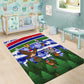 Gambia Christmas Area Rug Santa Birds Gift Boxes Forest Scene and Snowflake - African Pride