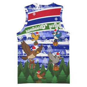 Gambia Christmas Basketball Jersey Santa Birds Gift Boxes Forest Scene and Snowflake - African Pride