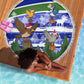 Gambia Christmas Beach Blanket Santa Birds Gift Boxes Forest Scene and Snowflake - African Pride