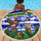 Gambia Christmas Beach Blanket Santa Birds Gift Boxes Forest Scene and Snowflake - African Pride