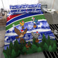 Gambia Christmas Bedding Set Santa Birds Gift Boxes Forest Scene and Snowflake - African Pride