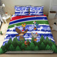 Gambia Christmas Bedding Set Santa Birds Gift Boxes Forest Scene and Snowflake - African Pride