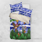 Gambia Christmas Bedding Set Santa Birds Gift Boxes Forest Scene and Snowflake - African Pride