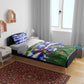 Gambia Christmas Bedding Set Santa Birds Gift Boxes Forest Scene and Snowflake - African Pride